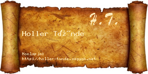 Holler Tünde névjegykártya
